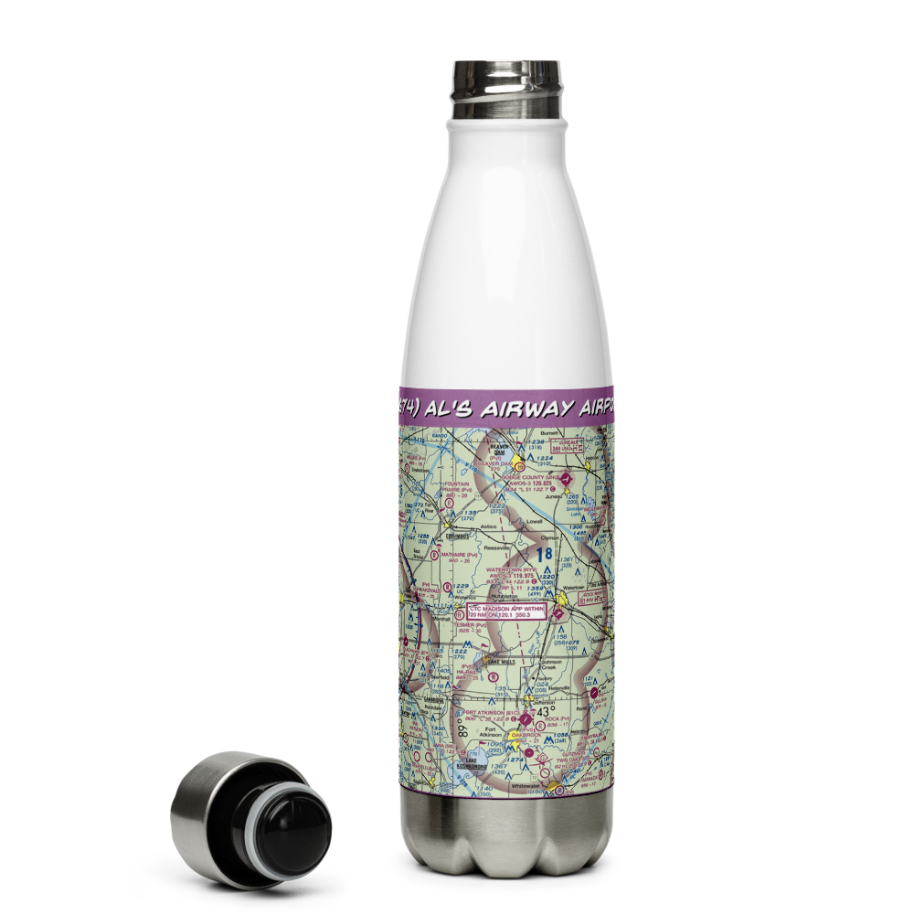 Al's Airway Airport (WS74) VFR Sectional Water Bottle 