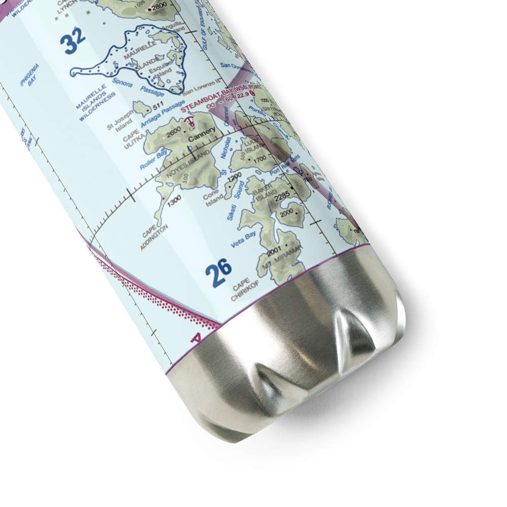 Steamboat Bay Seaplane Base (WSB) VFR Sectional Water Bottle 