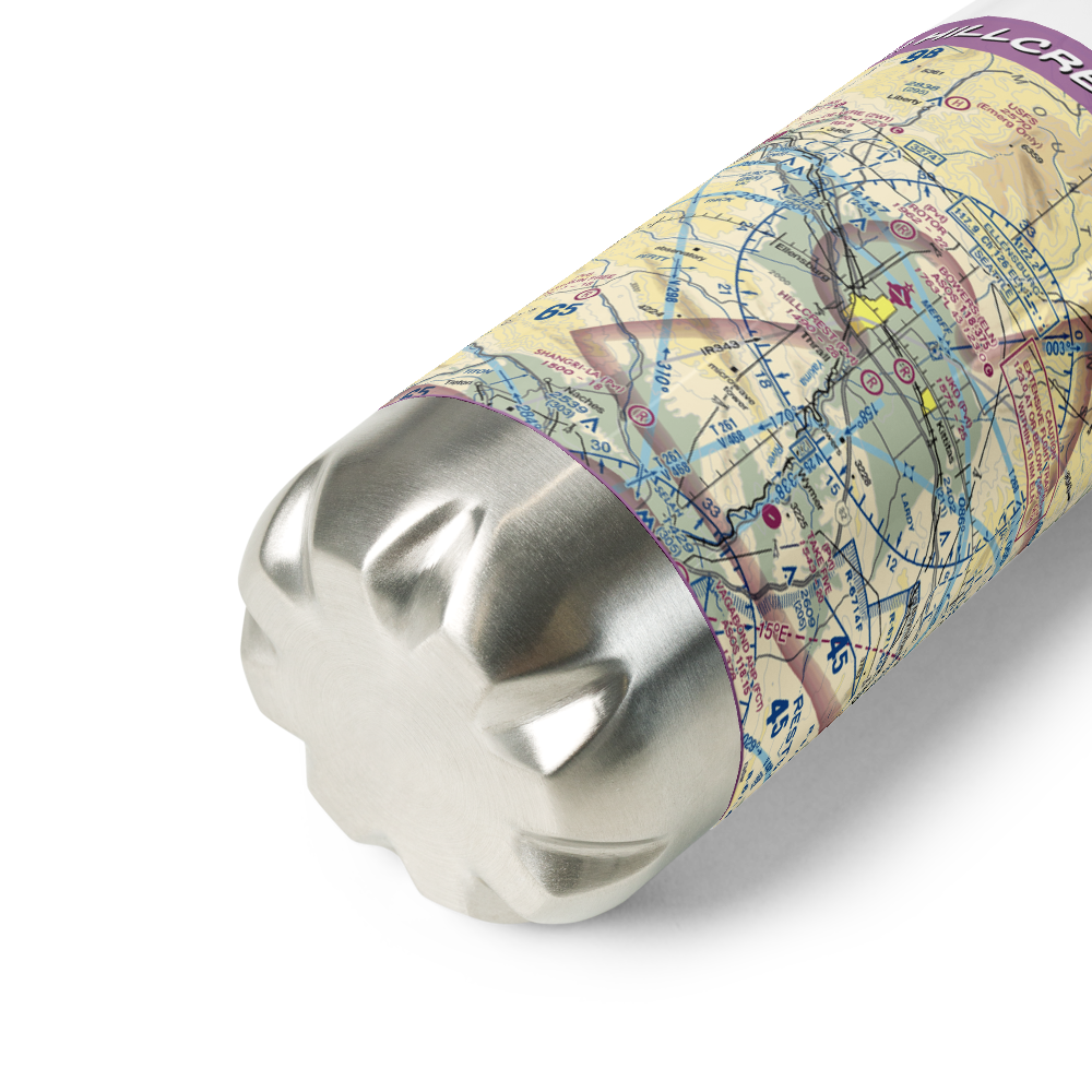 Hillcrest Farms Airport (WT01) VFR Sectional Water Bottle 