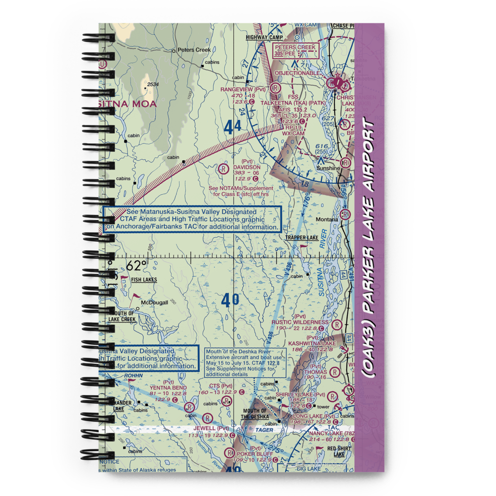 Parker Lake Airport (0AK3) VFR Sectional Notebook 