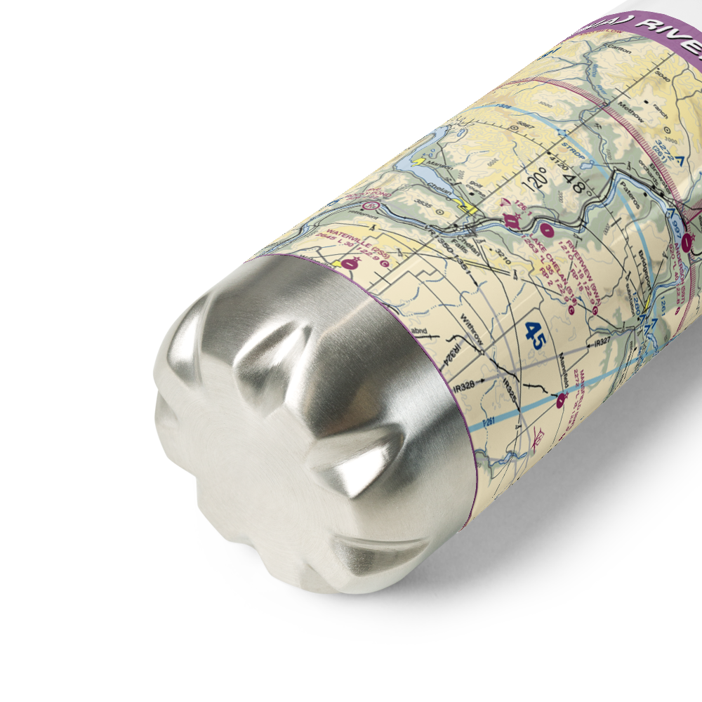 River View Airpark (9WA) VFR Sectional Water Bottle 