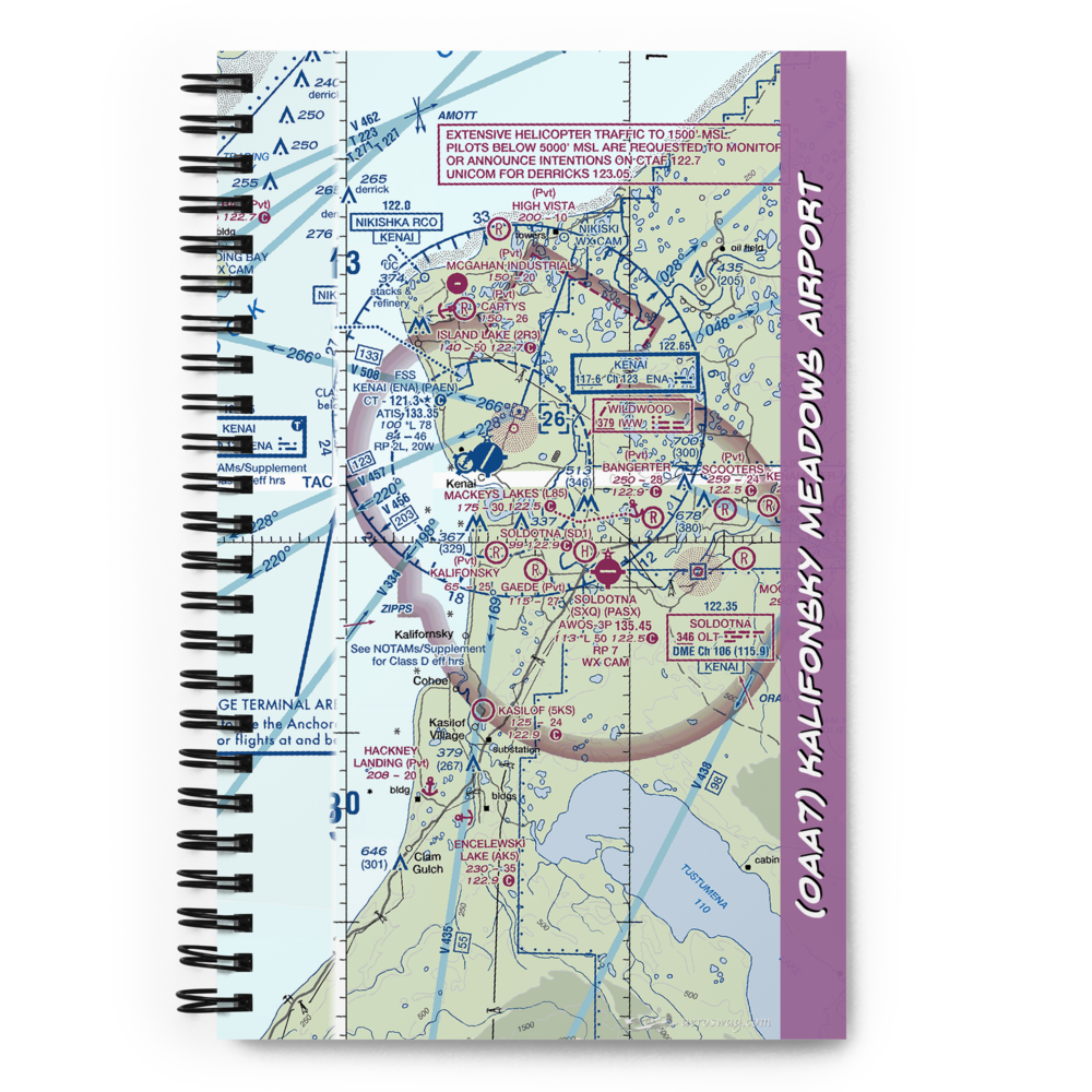 Kalifonsky Meadows Airport (0AA7) VFR Sectional Notebook 