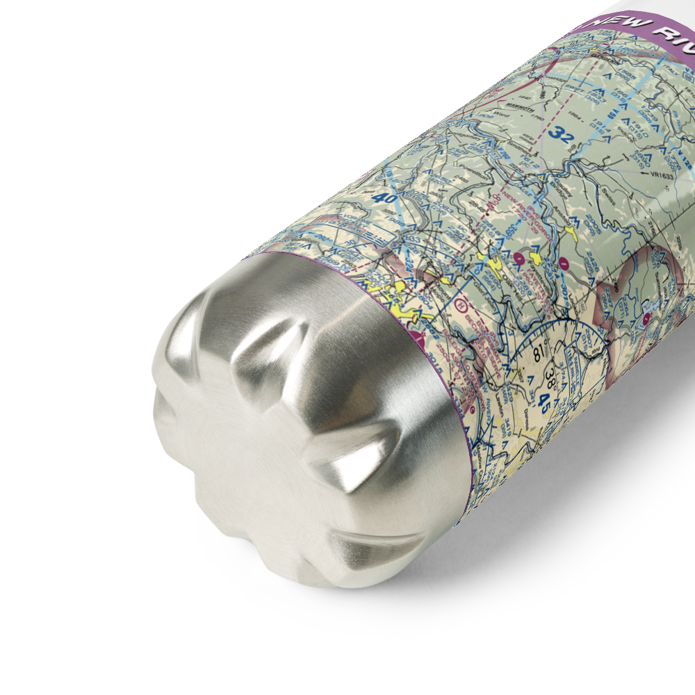 New River Gorge Airport (WV32) VFR Sectional Water Bottle 