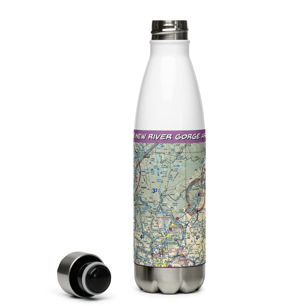 New River Gorge Airport (WV32) VFR Sectional Water Bottle 