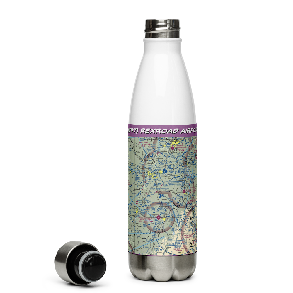 Rexroad Airport (WV47) VFR Sectional Water Bottle 