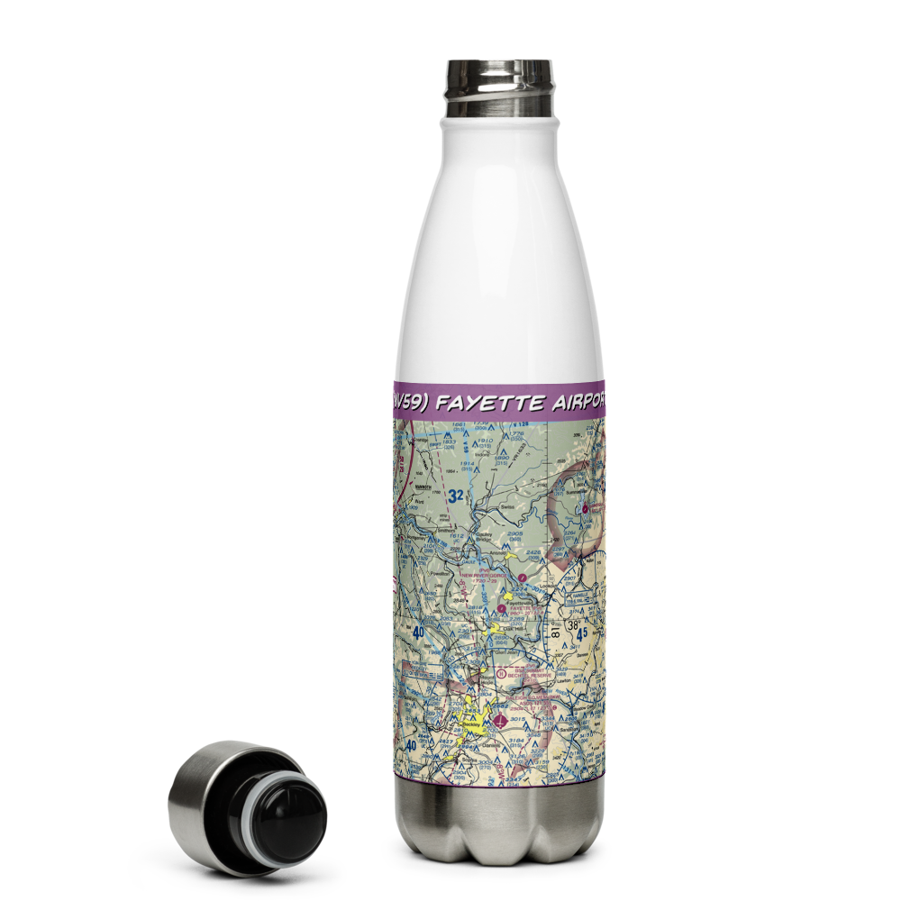 Fayette Airport (WV59) VFR Sectional Water Bottle 
