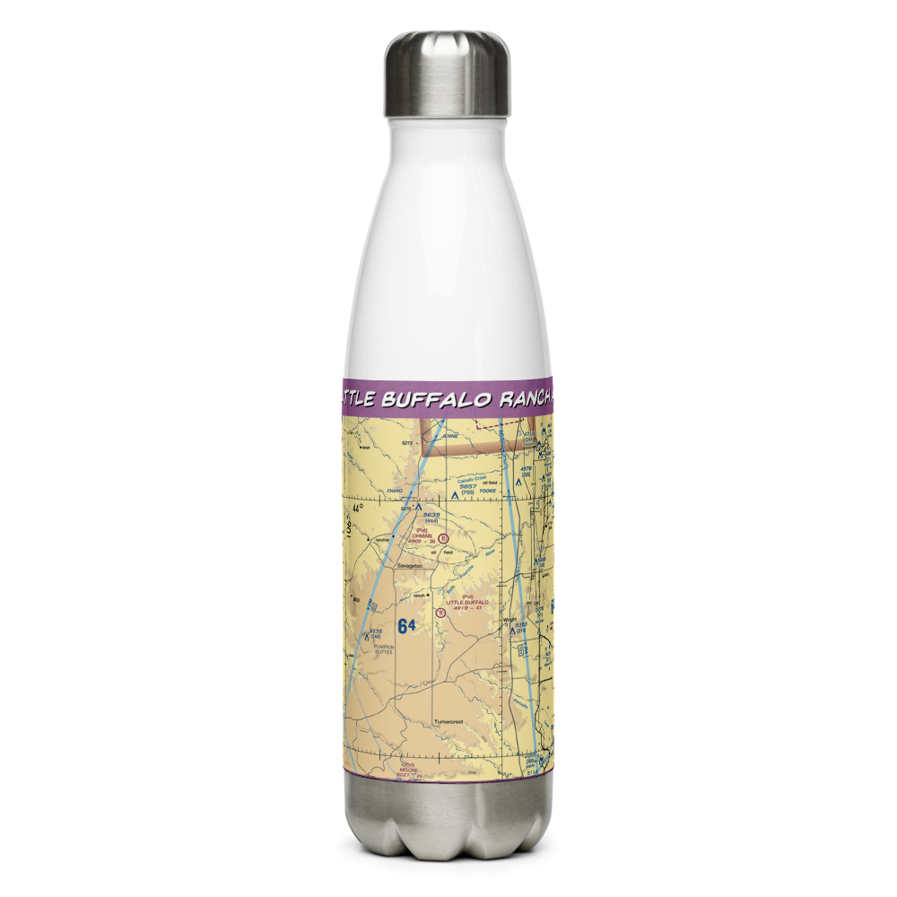 Little Buffalo Ranch Airport (WY13) VFR Sectional Water Bottle 