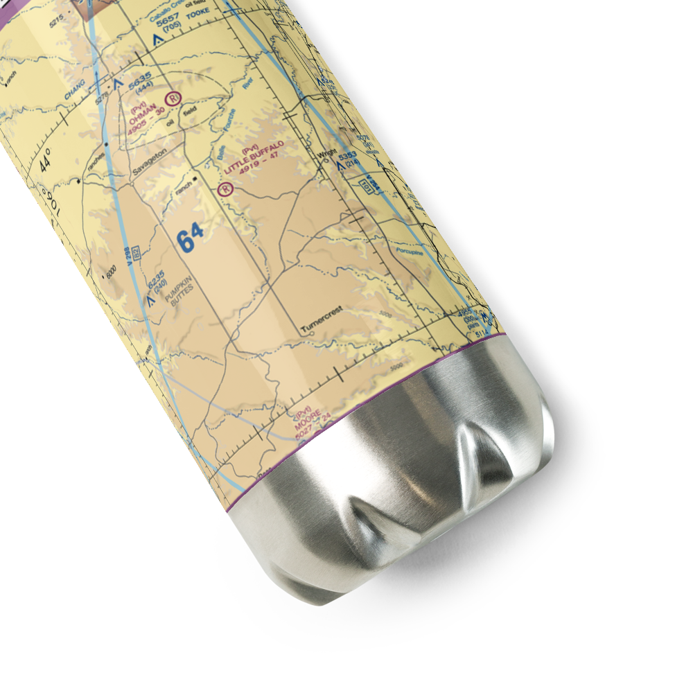 Little Buffalo Ranch Airport (WY13) VFR Sectional Water Bottle 