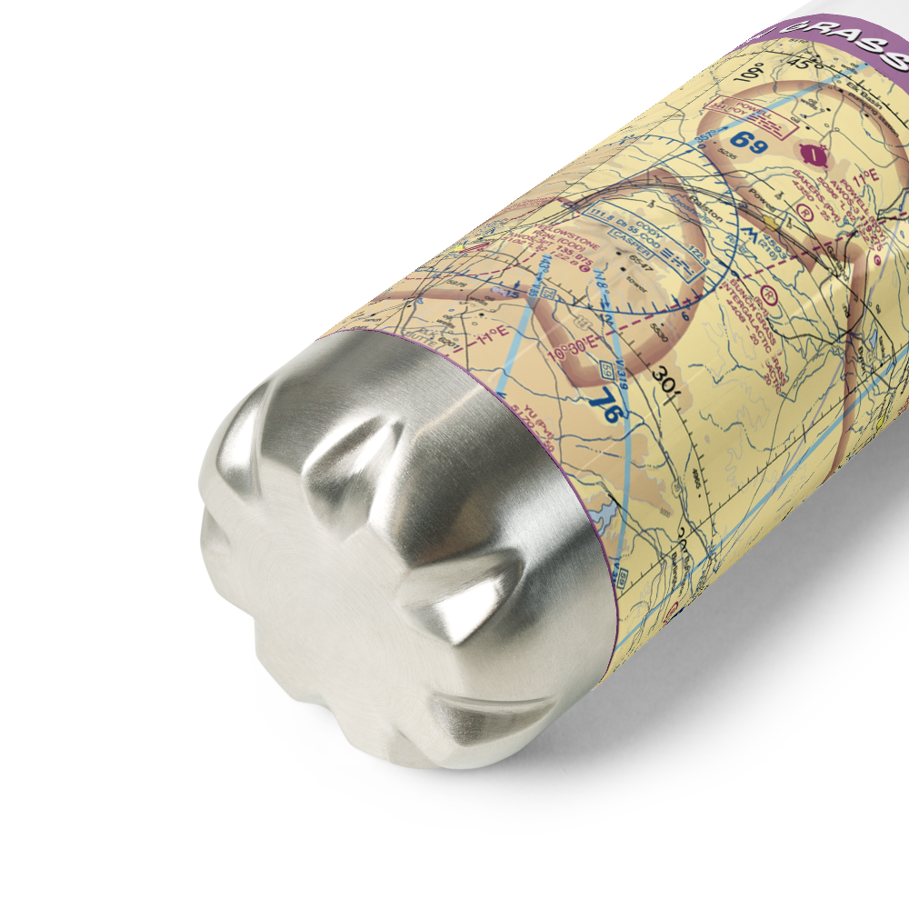 Bunch Grass Intergalactic Airport (WY15) VFR Sectional Water Bottle 