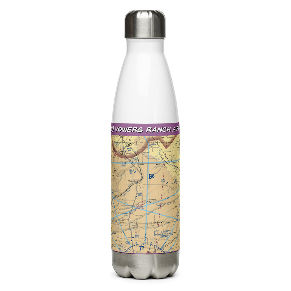 Vowers Ranch Airport (WY29) VFR Sectional Water Bottle 