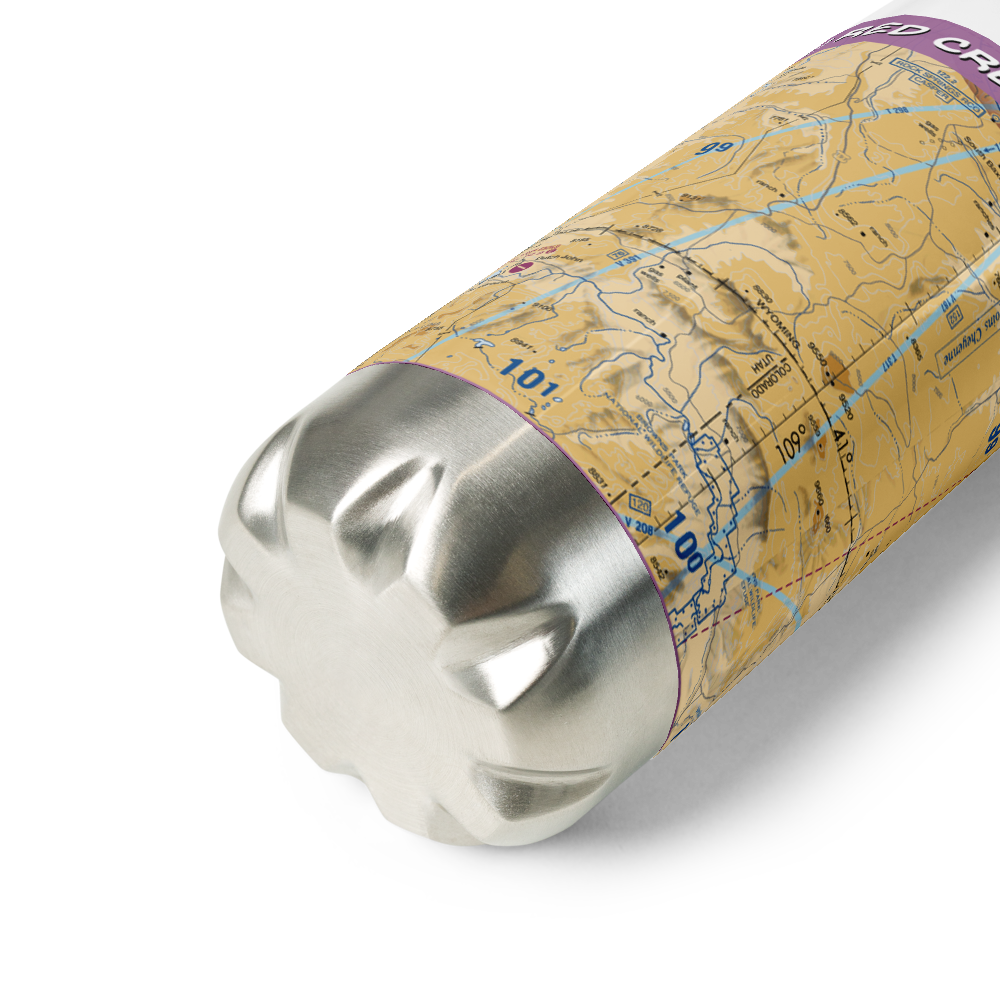 Red Creek Ranch Airport (WY41) VFR Sectional Water Bottle 