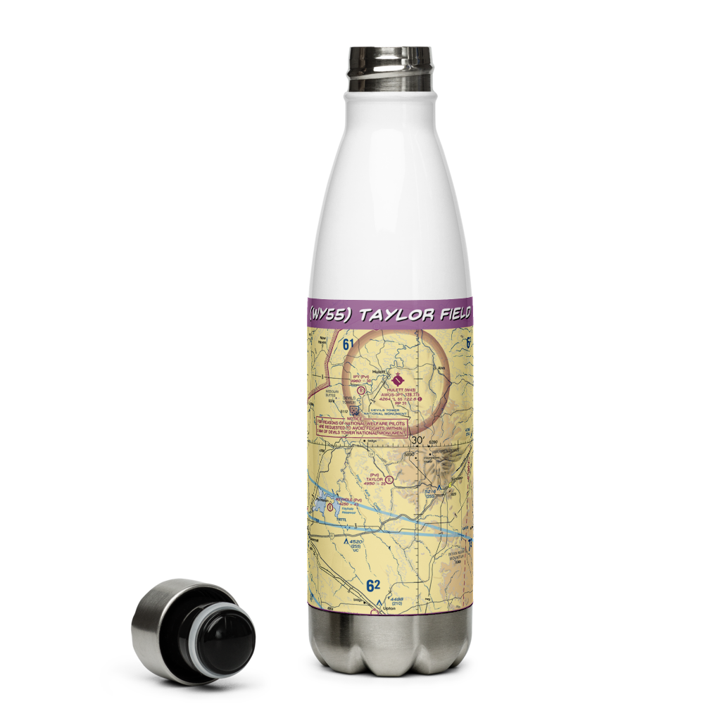 Taylor Field (WY55) VFR Sectional Water Bottle 