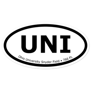 Ohio University Snyder Field (KUNI) Oval Sticker