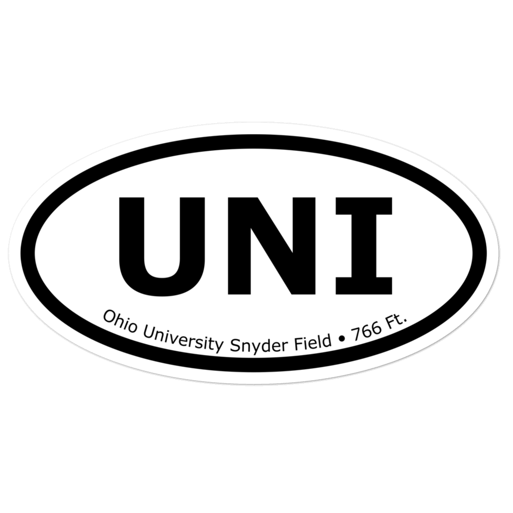 Ohio University Snyder Field (KUNI) Oval Sticker 