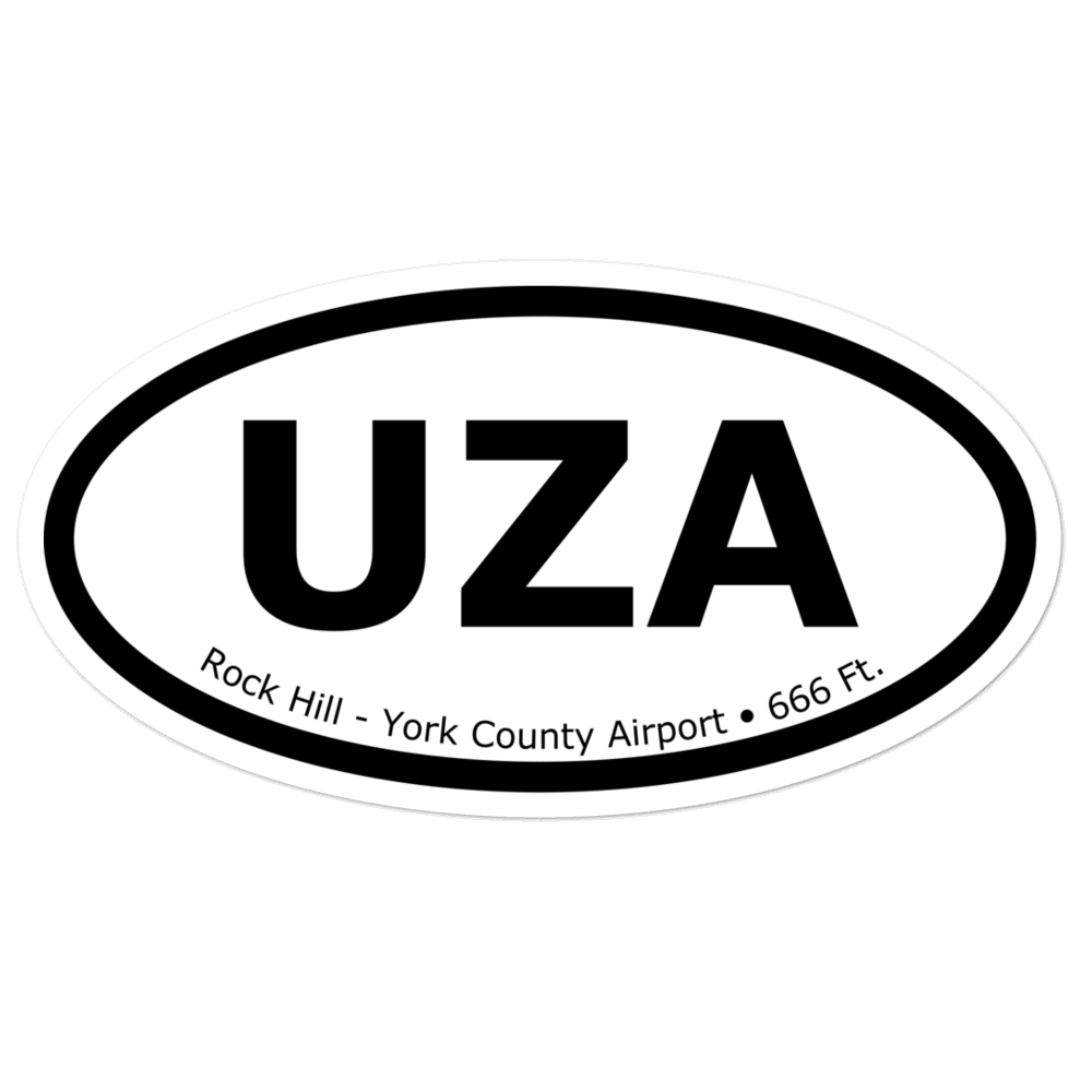 Rock Hill - York County Airport (KUZA) Oval Sticker 