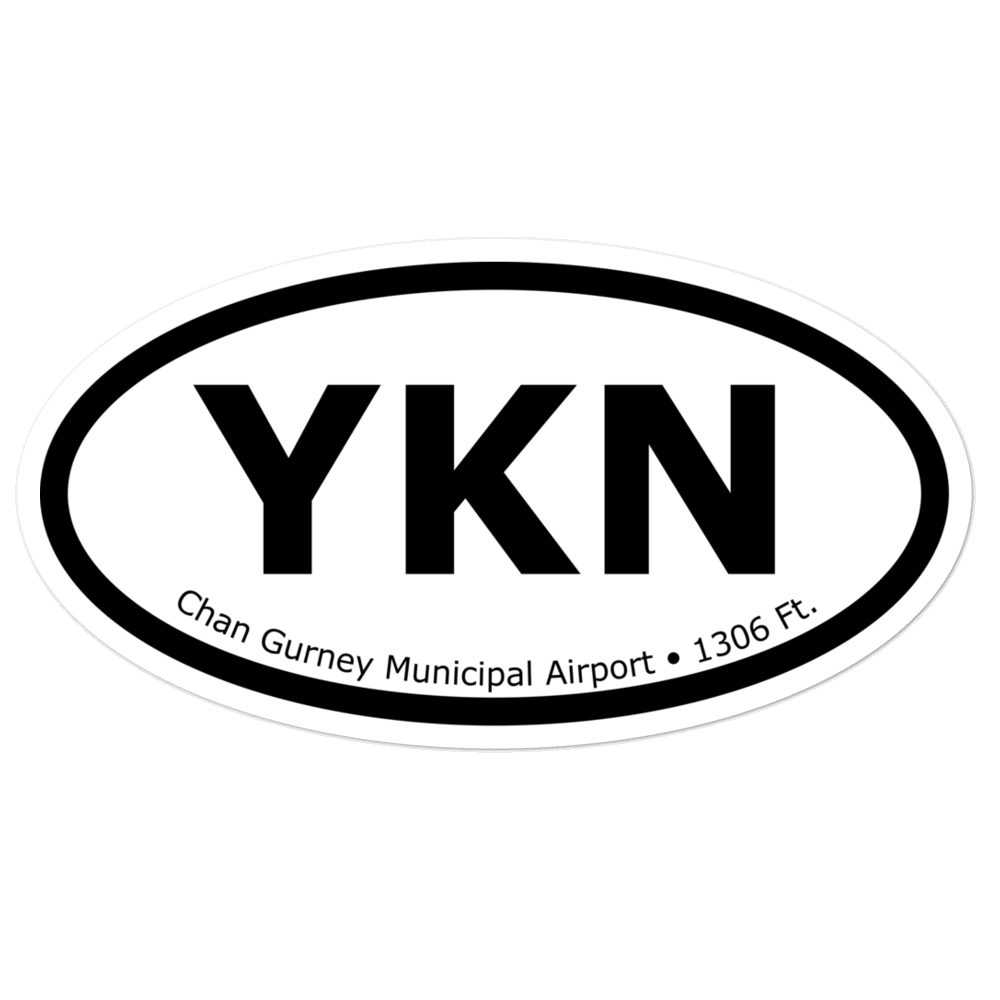 Chan Gurney Municipal Airport (KYKN) Oval Sticker 