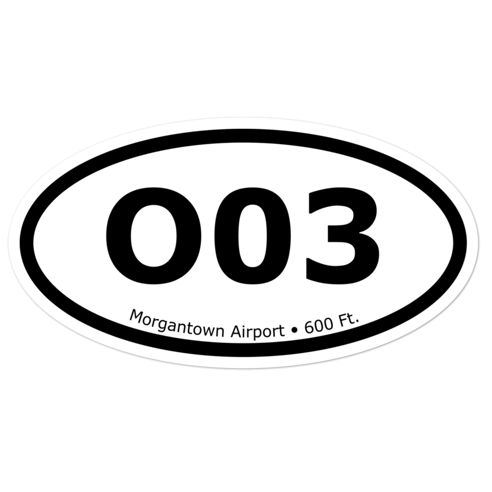 Morgantown Airport (O03) Oval Sticker 