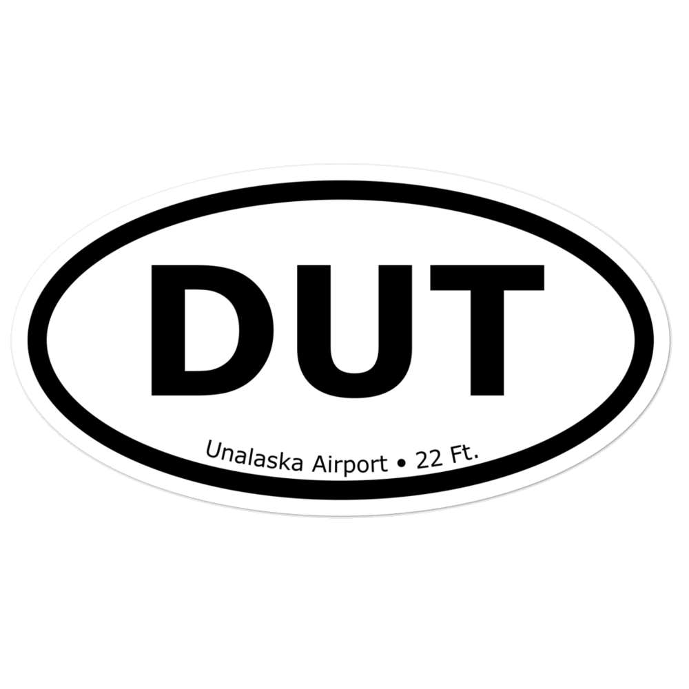 Unalaska Airport (PADU) Oval Sticker 