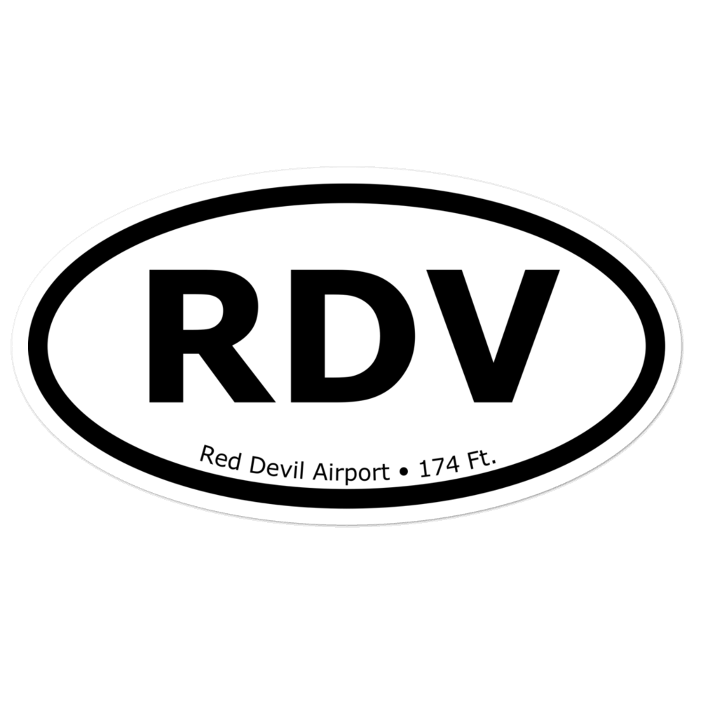 Red Devil Airport (RDV) Oval Sticker 