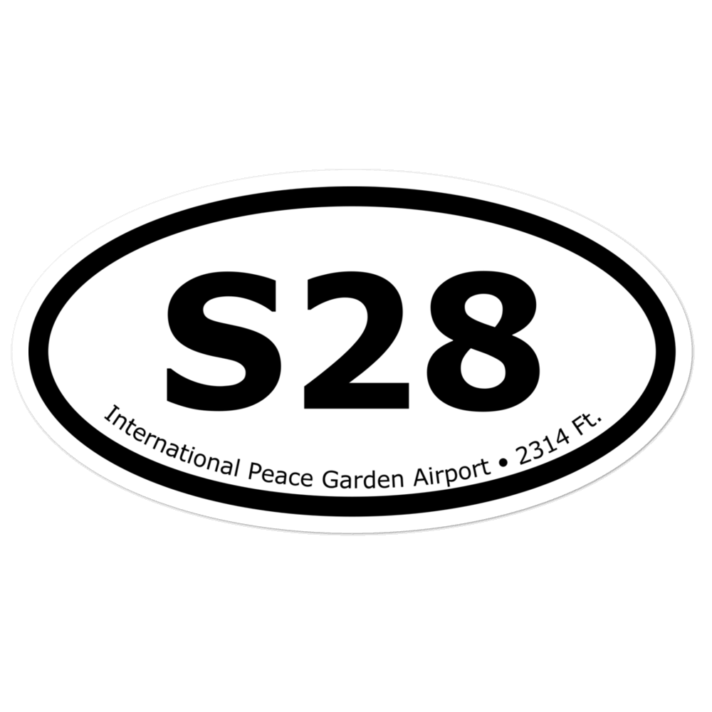 International Peace Garden Airport (S28) Oval Sticker 