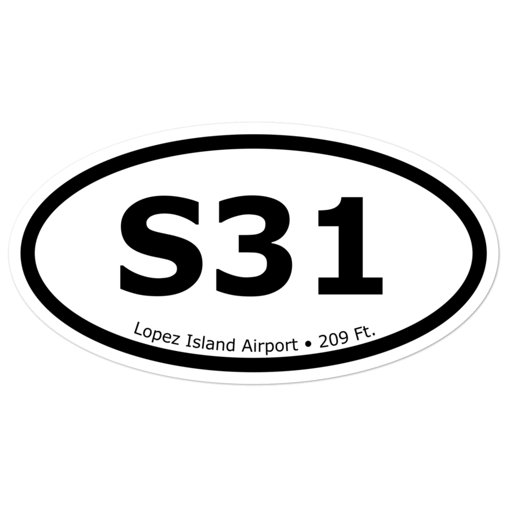 Lopez Island Airport (S31) Oval Sticker 