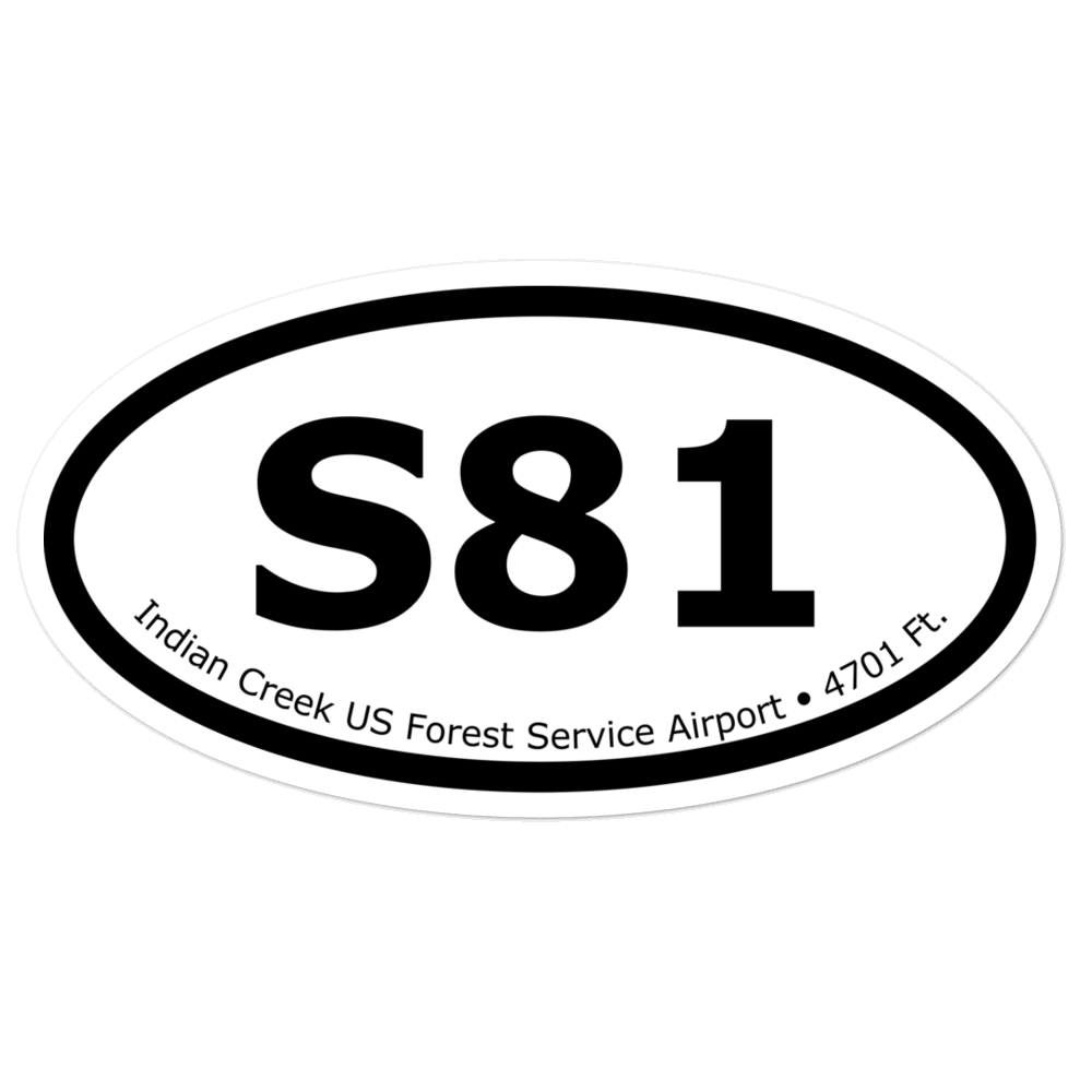 Indian Creek US Forest Service Airport (S81) Oval Sticker 