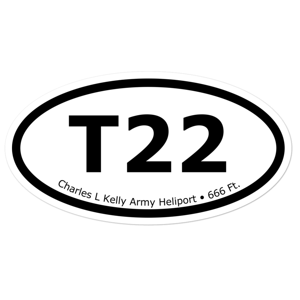 Charles L Kelly Army Heliport (T22) Oval Sticker 
