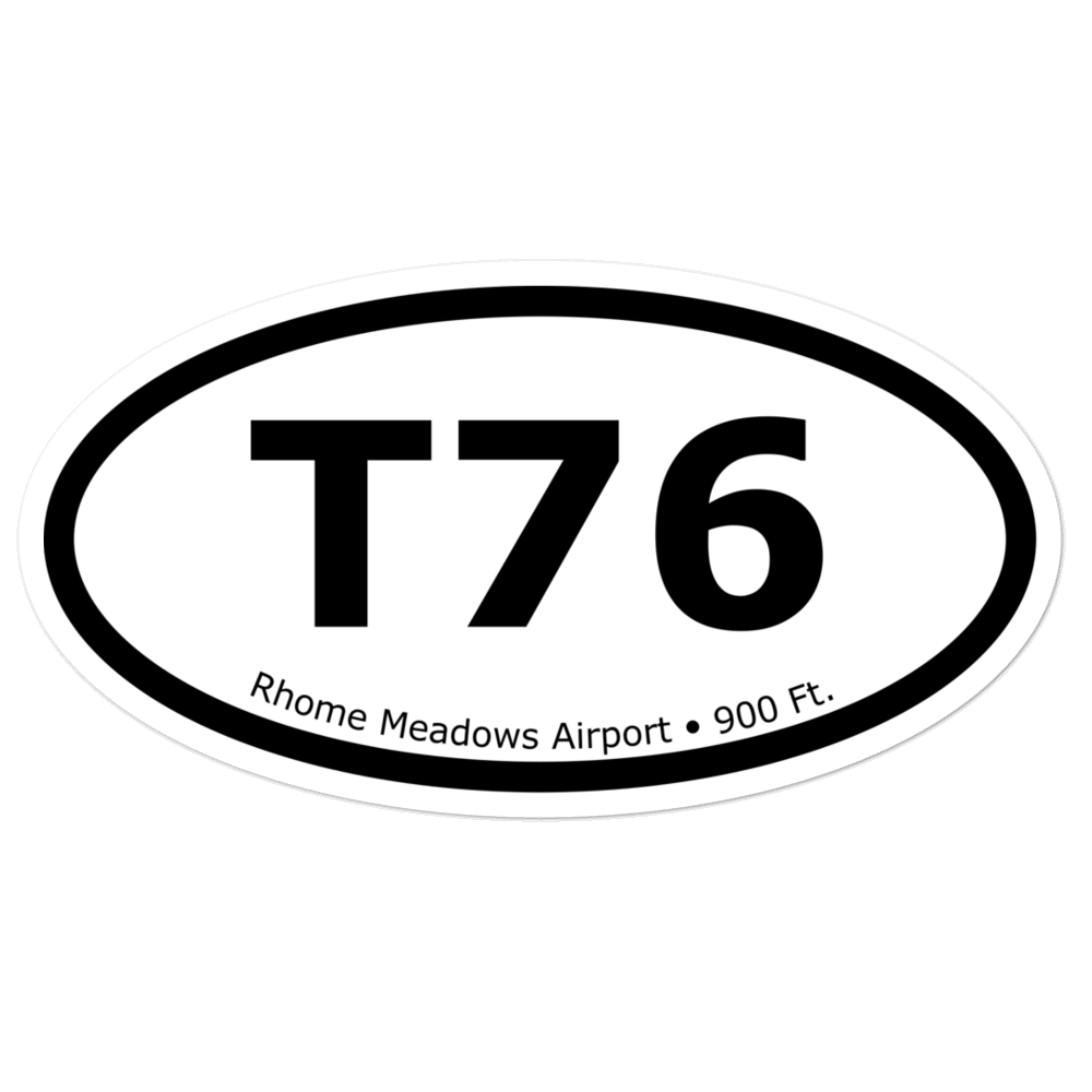 Rhome Meadows Airport (T76) Oval Sticker 