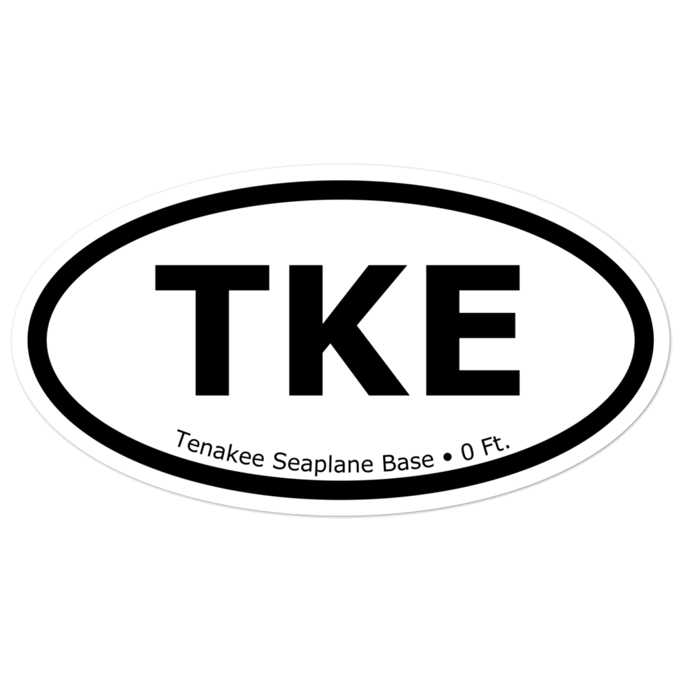 Tenakee Seaplane Base (TKE) Oval Sticker 