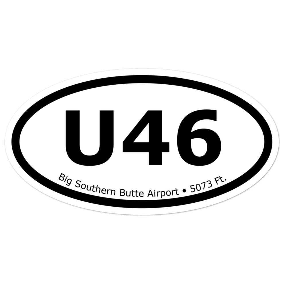 Big Southern Butte Airport (U46) Oval Sticker 