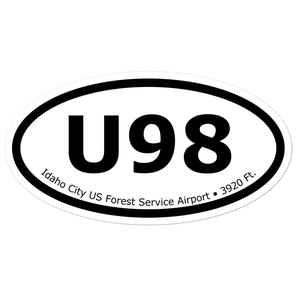 Idaho City US Forest Service Airport (U98) Oval Sticker
