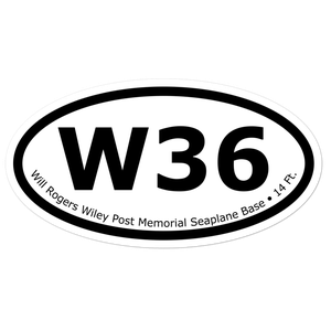 Will Rogers Wiley Post Memorial Seaplane Base (W36) Oval Sticker