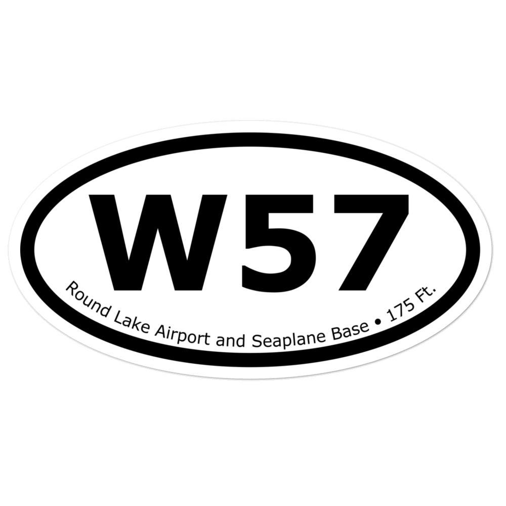 Round Lake Airport and Seaplane Base (W57) Oval Sticker 