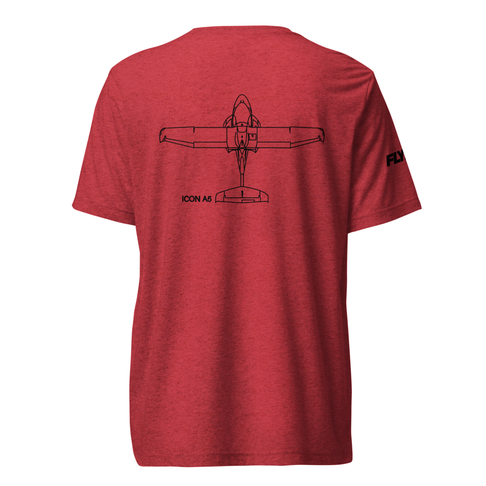 ICON A5 Schematic Tri-blend T-Shirt (black schematic outline) 