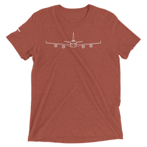 Boeing 747 Schematic Farewell T-Shirt by FLYING (white aircraft outline)