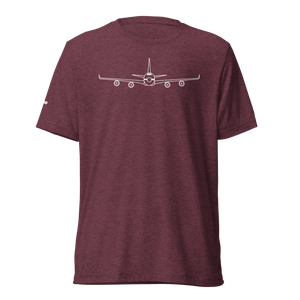 Boeing 747 Schematic Farewell T-Shirt by FLYING (white aircraft outline)