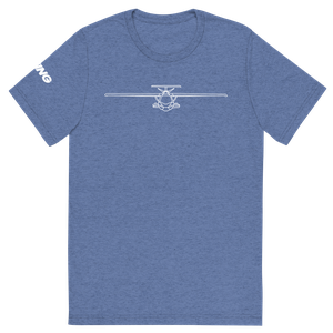 ICON A5 Schematic Tri-blend T-Shirt (white aircraft outline)