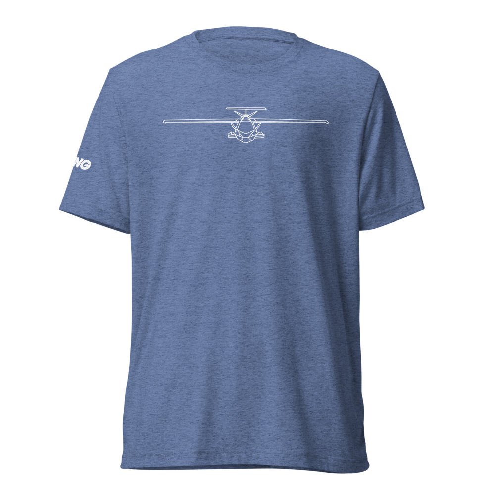 ICON A5 Schematic Tri-blend T-Shirt (white aircraft outline) 