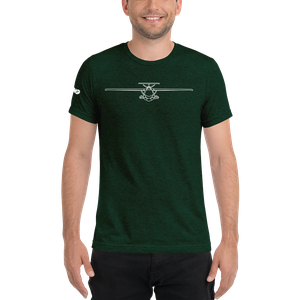 ICON A5 Schematic Tri-blend T-Shirt (white aircraft outline)