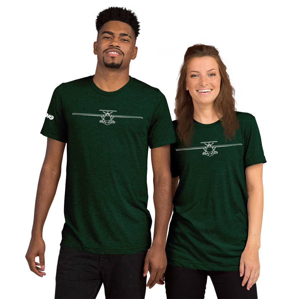 ICON A5 Schematic Tri-blend T-Shirt (white aircraft outline) 