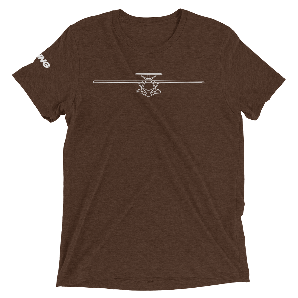 ICON A5 Schematic Tri-blend T-Shirt (white aircraft outline) 
