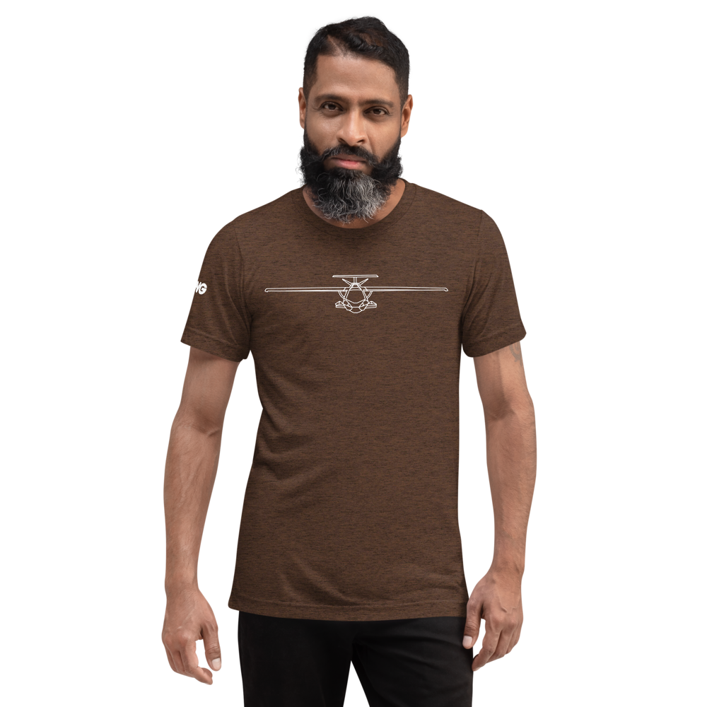 ICON A5 Schematic Tri-blend T-Shirt (white aircraft outline) 