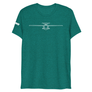 ICON A5 Schematic Tri-blend T-Shirt (white aircraft outline)