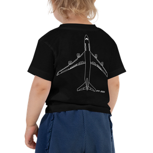 Boeing 747 Schematic Farewell Toddler T-Shirt (white aircraft outline)