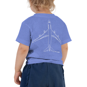 Boeing 747 Schematic Farewell Toddler T-Shirt (white aircraft outline)