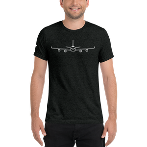 Boeing 747 Schematic Farewell Tri-blend T-Shirt (white schematic - front only)