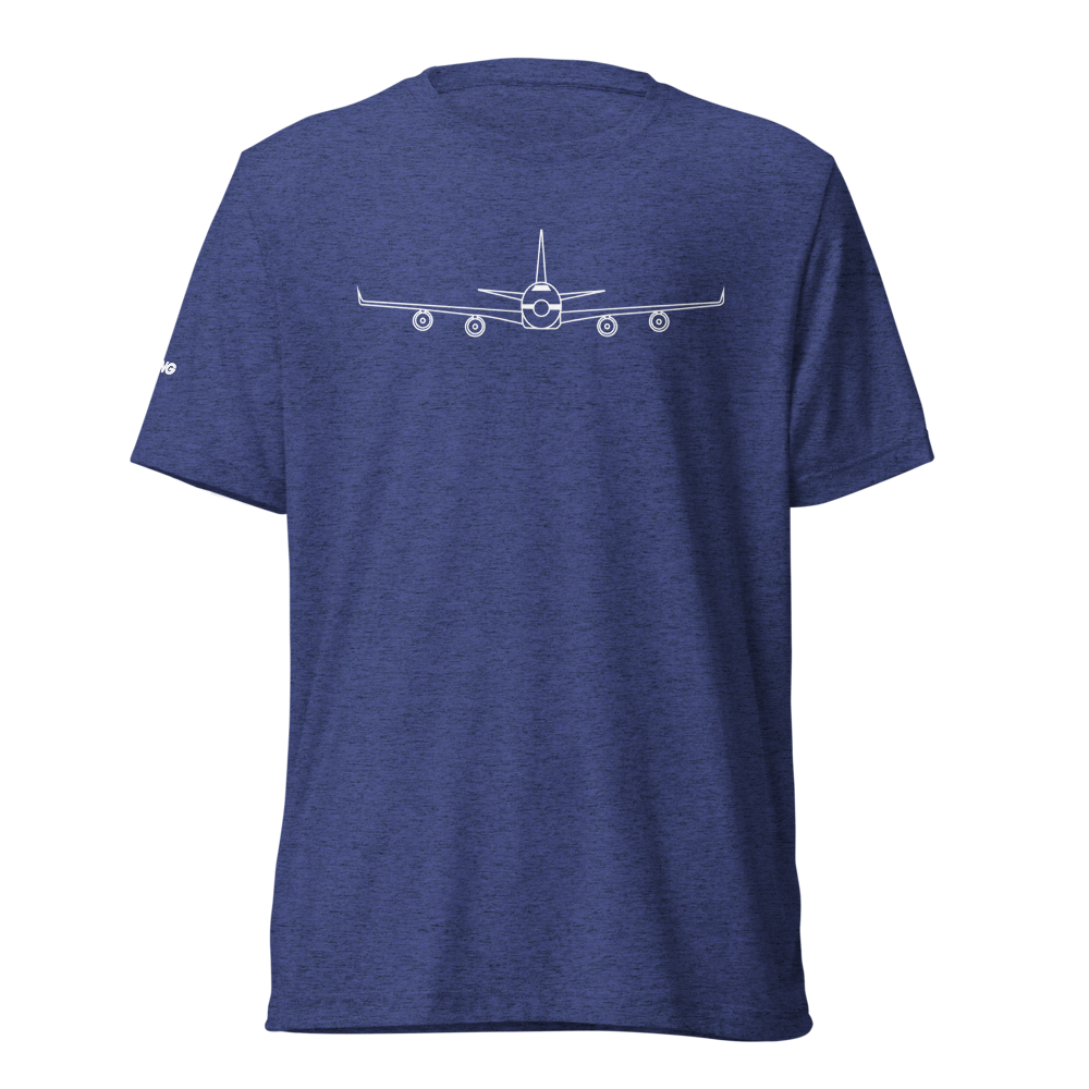 Boeing 747 Schematic Farewell Tri-blend T-Shirt (white schematic - front only) 