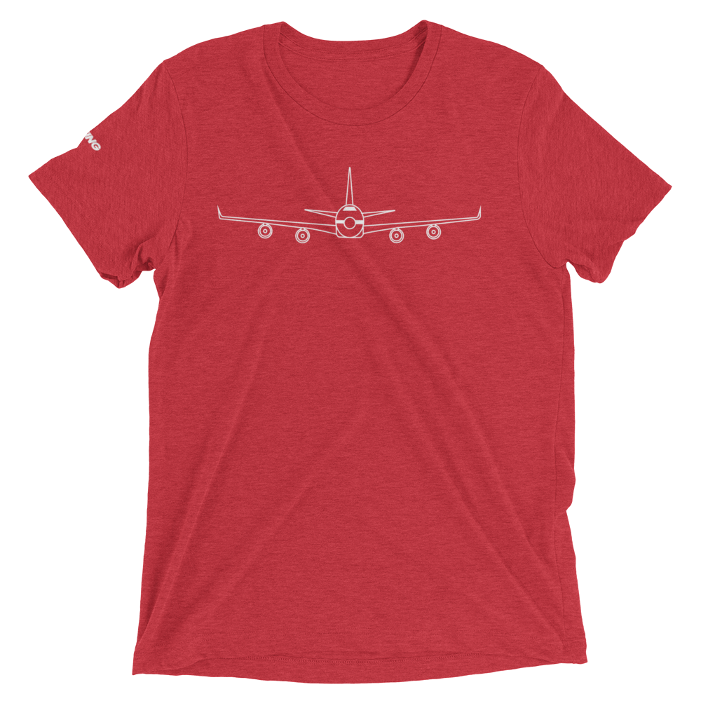 Boeing 747 Schematic Farewell Tri-blend T-Shirt (white schematic ...