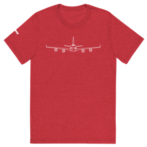 Boeing 747 Schematic Farewell Tri-blend T-Shirt (white schematic - front only)