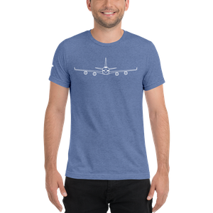 Boeing 747 Schematic Farewell Tri-blend T-Shirt (white schematic - front only)